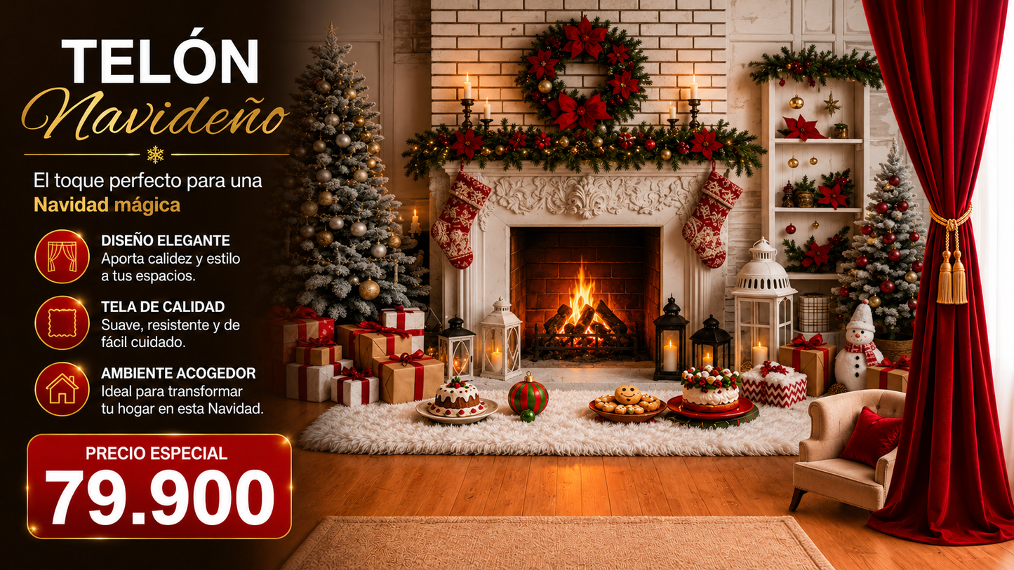 TELON NAVIDEÑO 3 METROS DE ANCHO