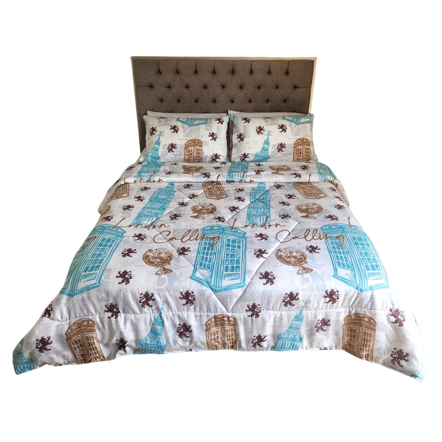 Edredon Cubrelecho Doble Faz Cama Doble + DOS FUNDAS ALMOHADA