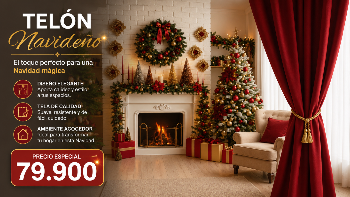 TELON NAVIDEÑO 3 METROS DE ANCHO