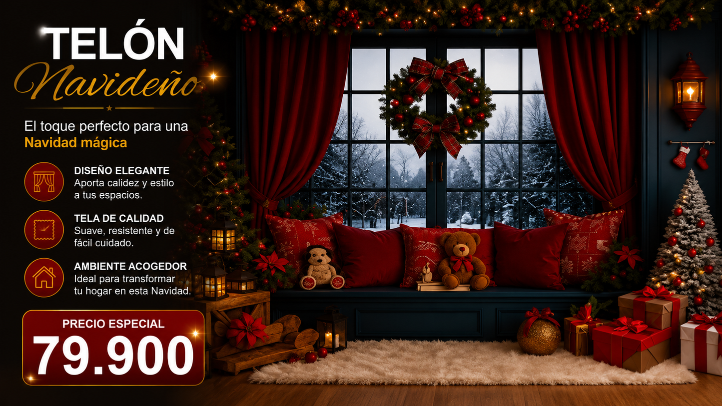 TELON NAVIDEÑO 3 METROS DE ANCHO