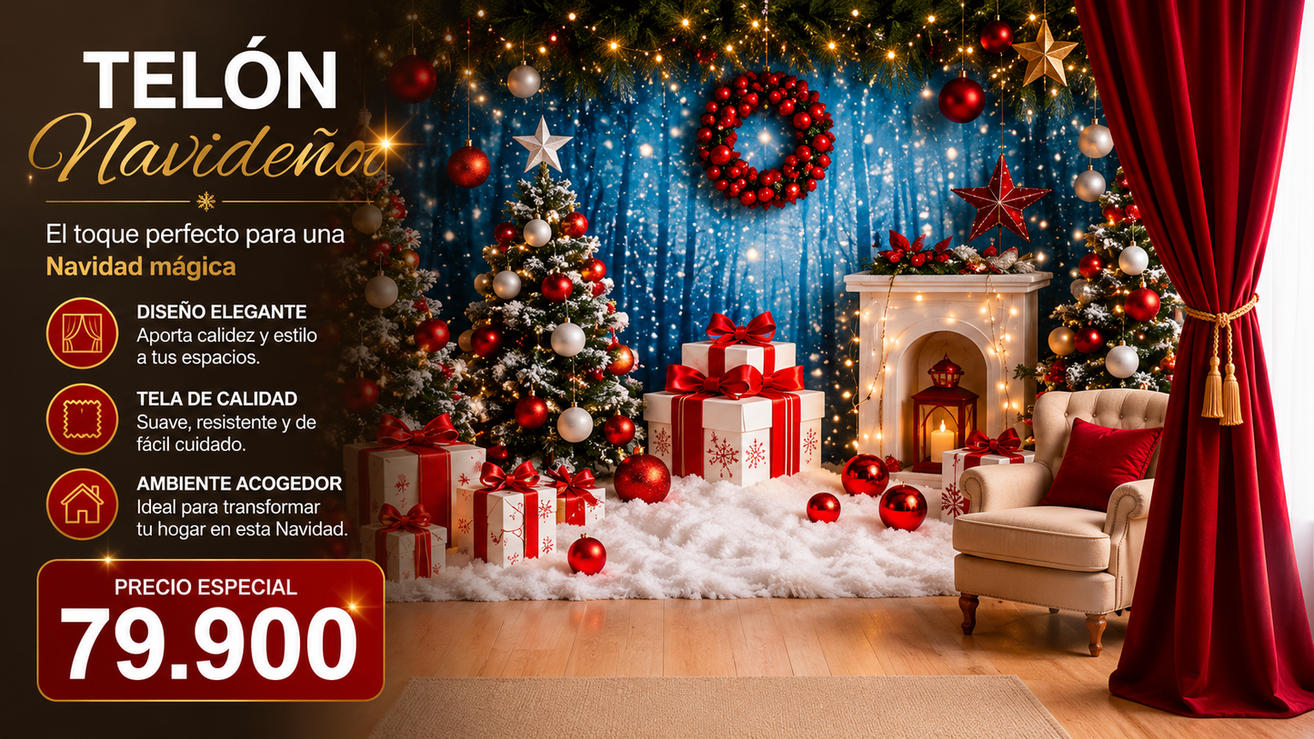 TELON NAVIDEÑO 3 METROS DE ANCHO