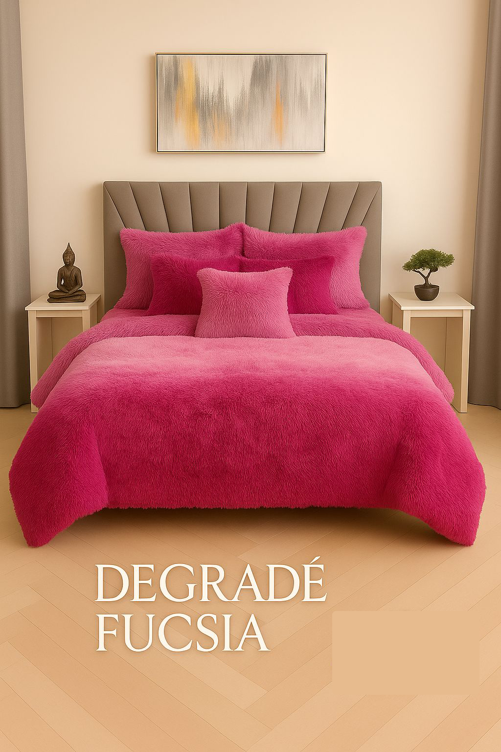 Edredon Peludo Piel De Ganso- INCLUYE  5 PIEZAS  [1 Plumón nórdico .  2 Fundas de almohada   2 Fundas decorativas para cojines]