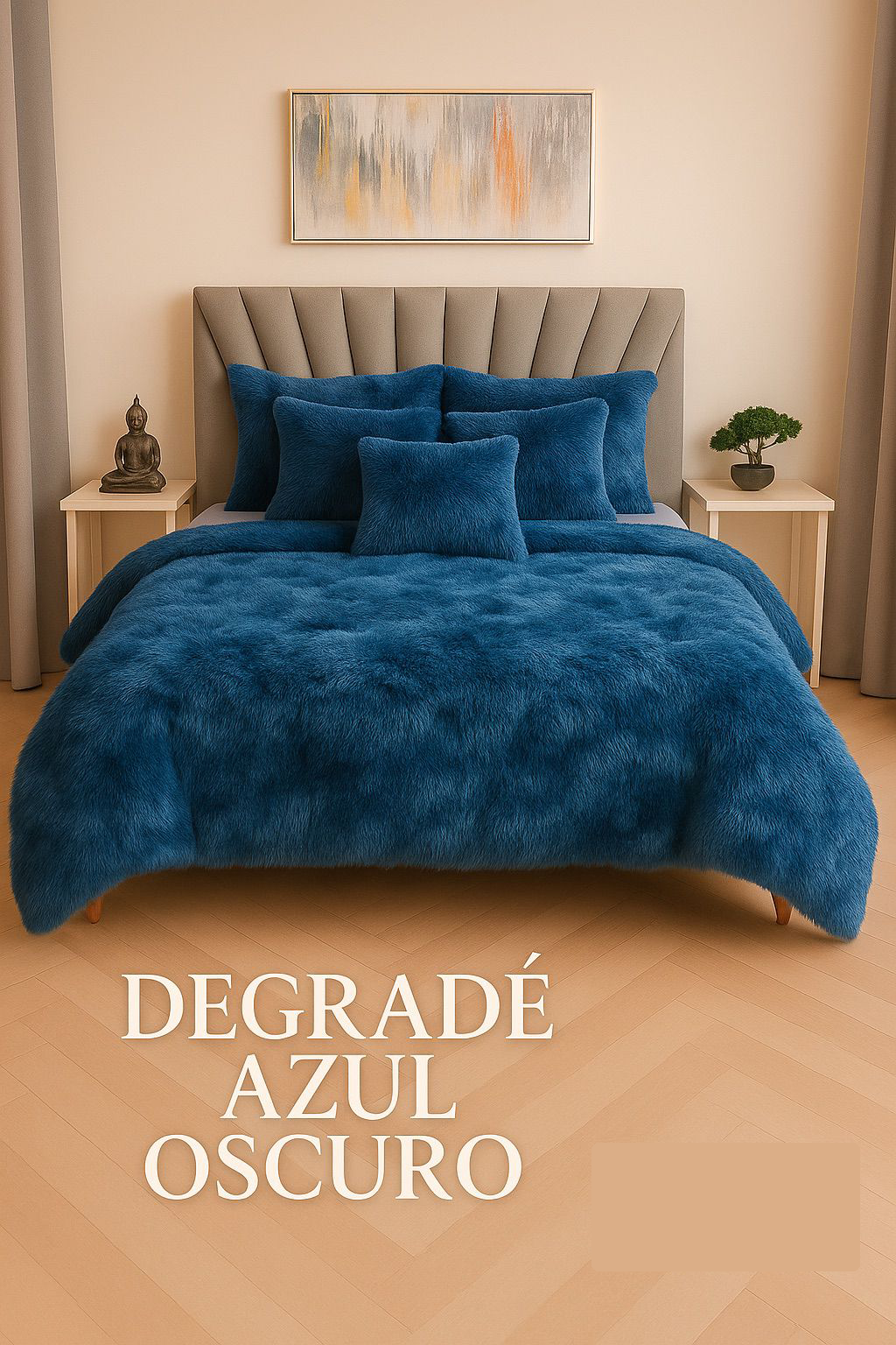 Edredon Peludo Piel De Ganso- INCLUYE  5 PIEZAS  [1 Plumón nórdico .  2 Fundas de almohada   2 Fundas decorativas para cojines]