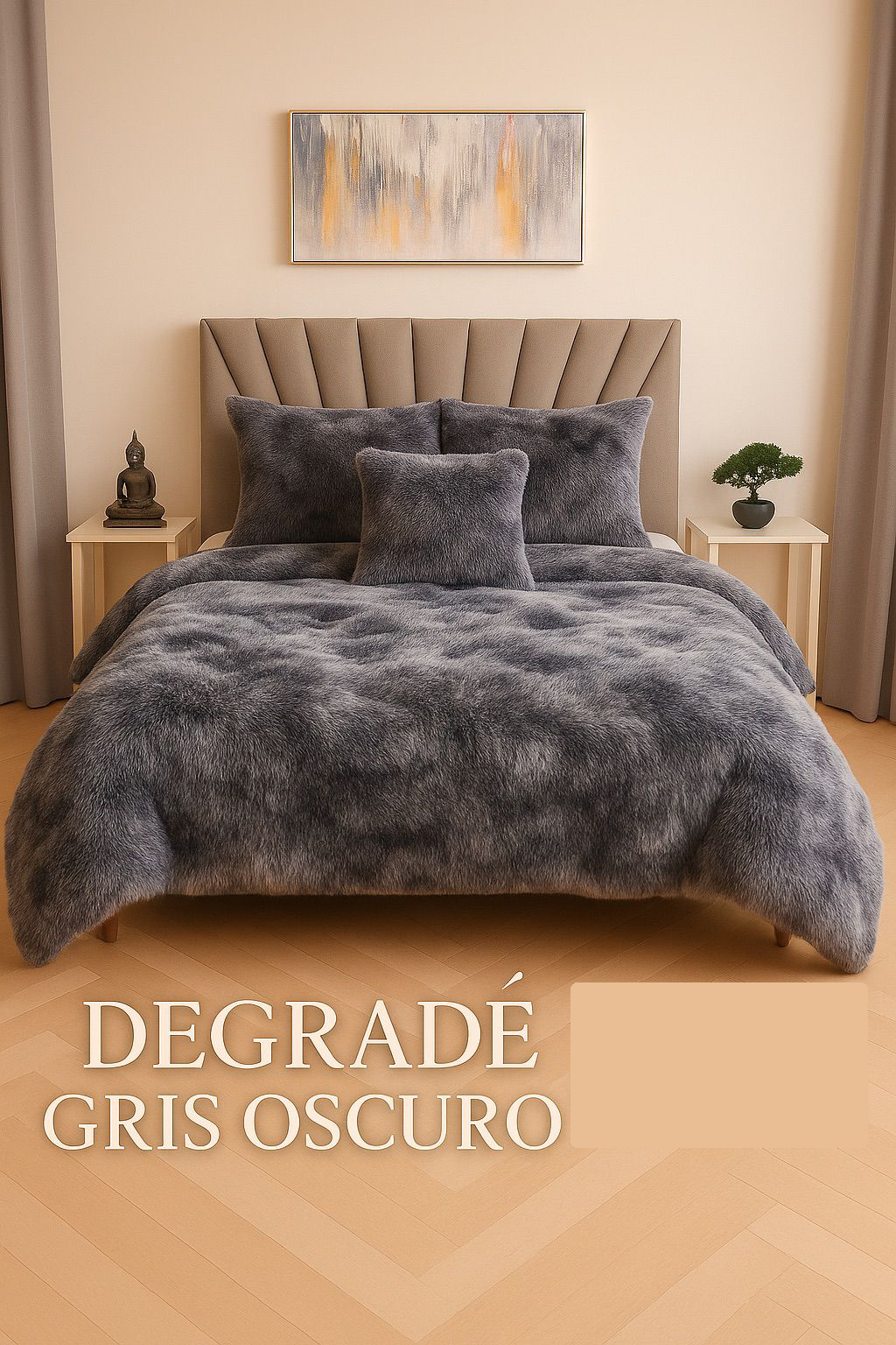 Edredon Peludo Piel De Ganso- INCLUYE  5 PIEZAS  [1 Plumón nórdico .  2 Fundas de almohada   2 Fundas decorativas para cojines]