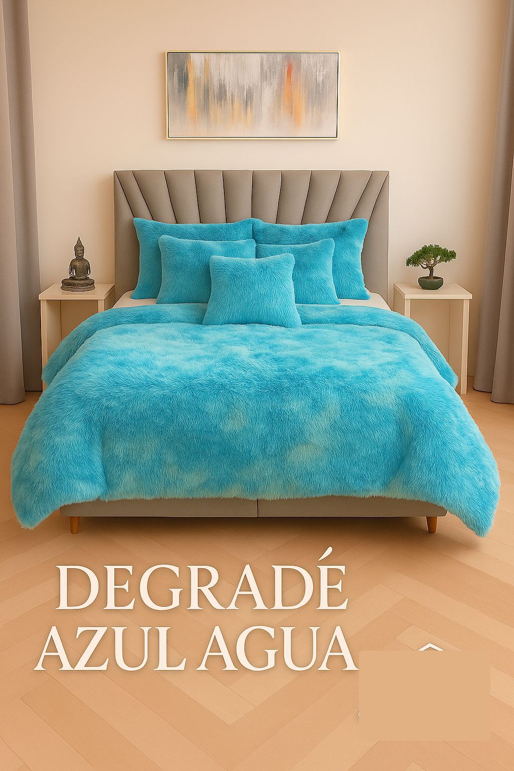 Edredon Peludo Piel De Ganso- INCLUYE  5 PIEZAS  [1 Plumón nórdico .  2 Fundas de almohada   2 Fundas decorativas para cojines]