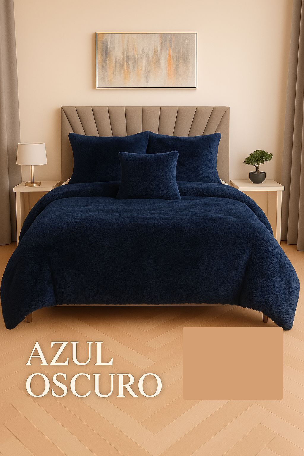 Edredon Peludo Piel De Ganso- INCLUYE  5 PIEZAS  [1 Plumón nórdico .  2 Fundas de almohada   2 Fundas decorativas para cojines]