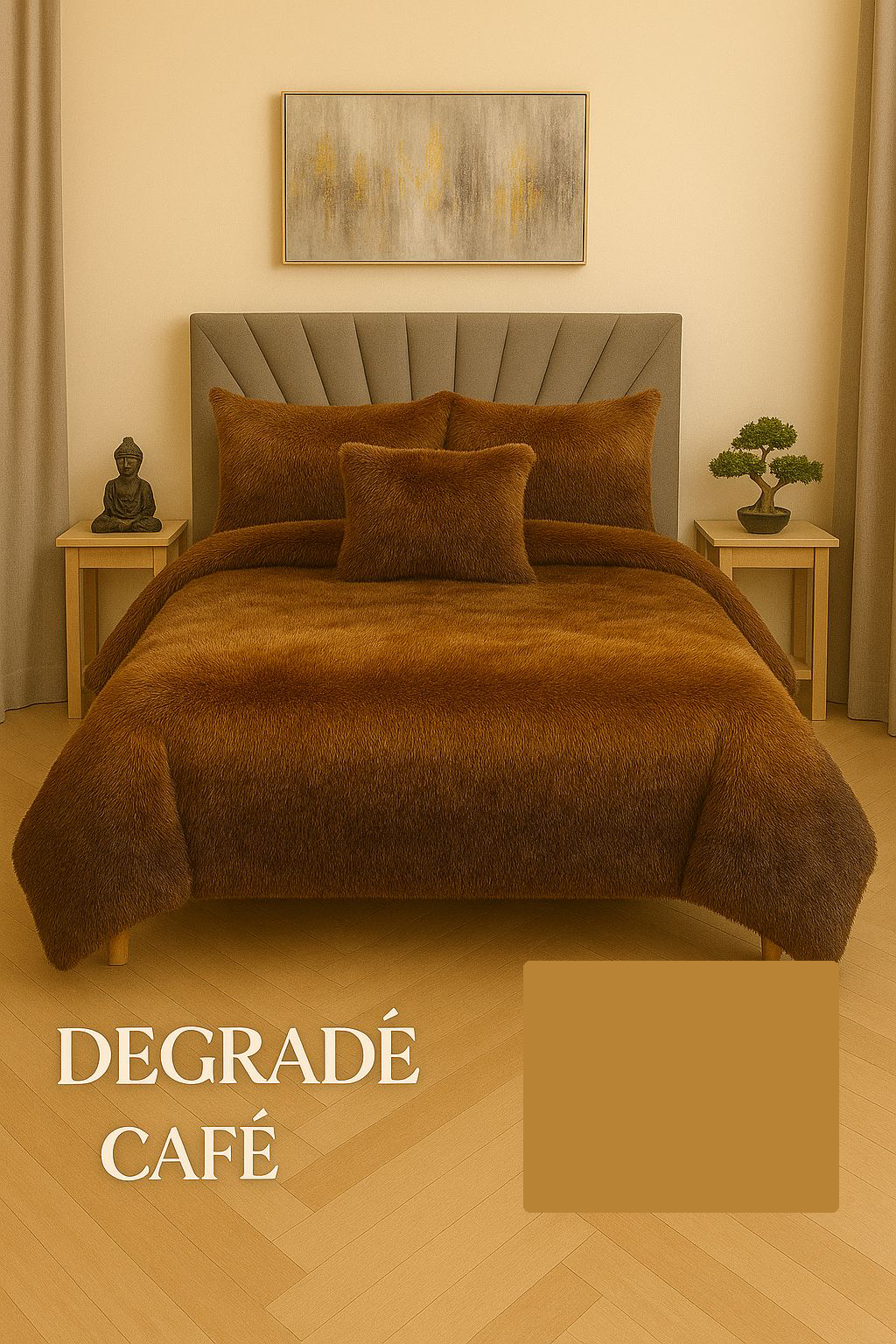 Edredon Peludo Piel De Ganso- INCLUYE  5 PIEZAS  [1 Plumón nórdico .  2 Fundas de almohada   2 Fundas decorativas para cojines]