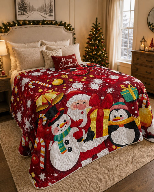 COLCHAS NAVIDAD DOBLE FAZ + FUNDAS PARA ALMOHADA DOBLE FAZ