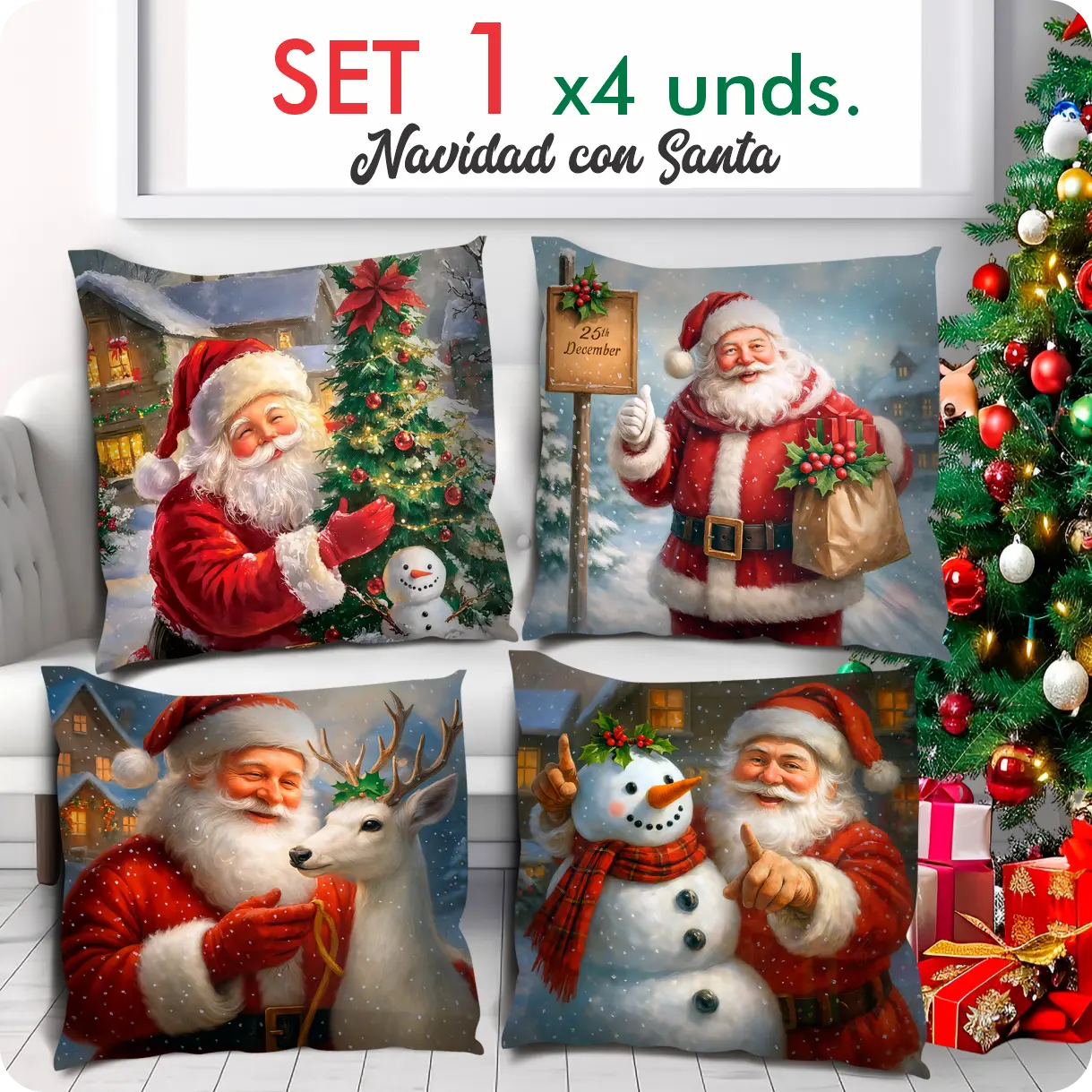 FUNDAS PARA COJINES X 4 UNIDADES