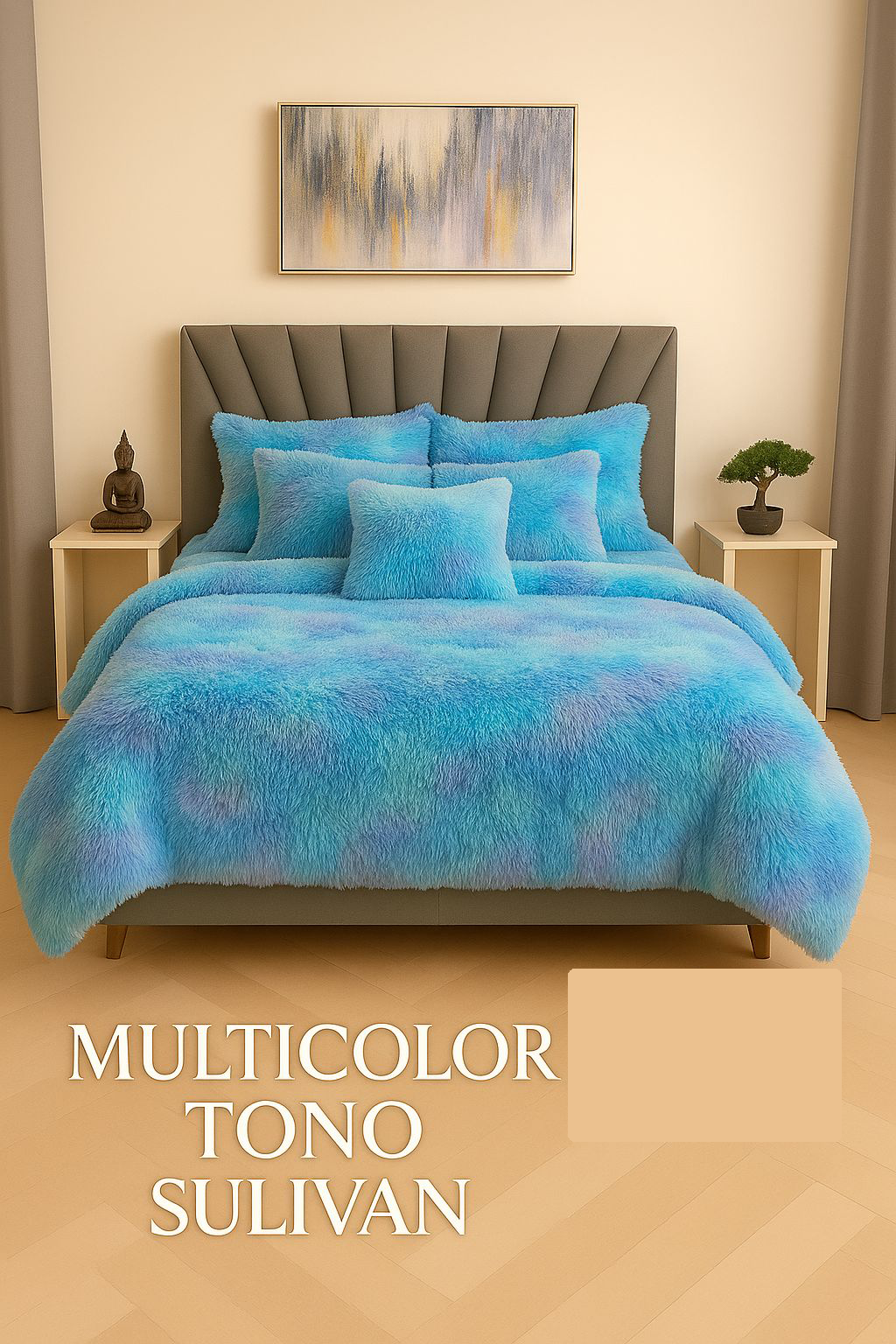 Edredon Peludo Piel De Ganso- INCLUYE  5 PIEZAS  [1 Plumón nórdico .  2 Fundas de almohada   2 Fundas decorativas para cojines]