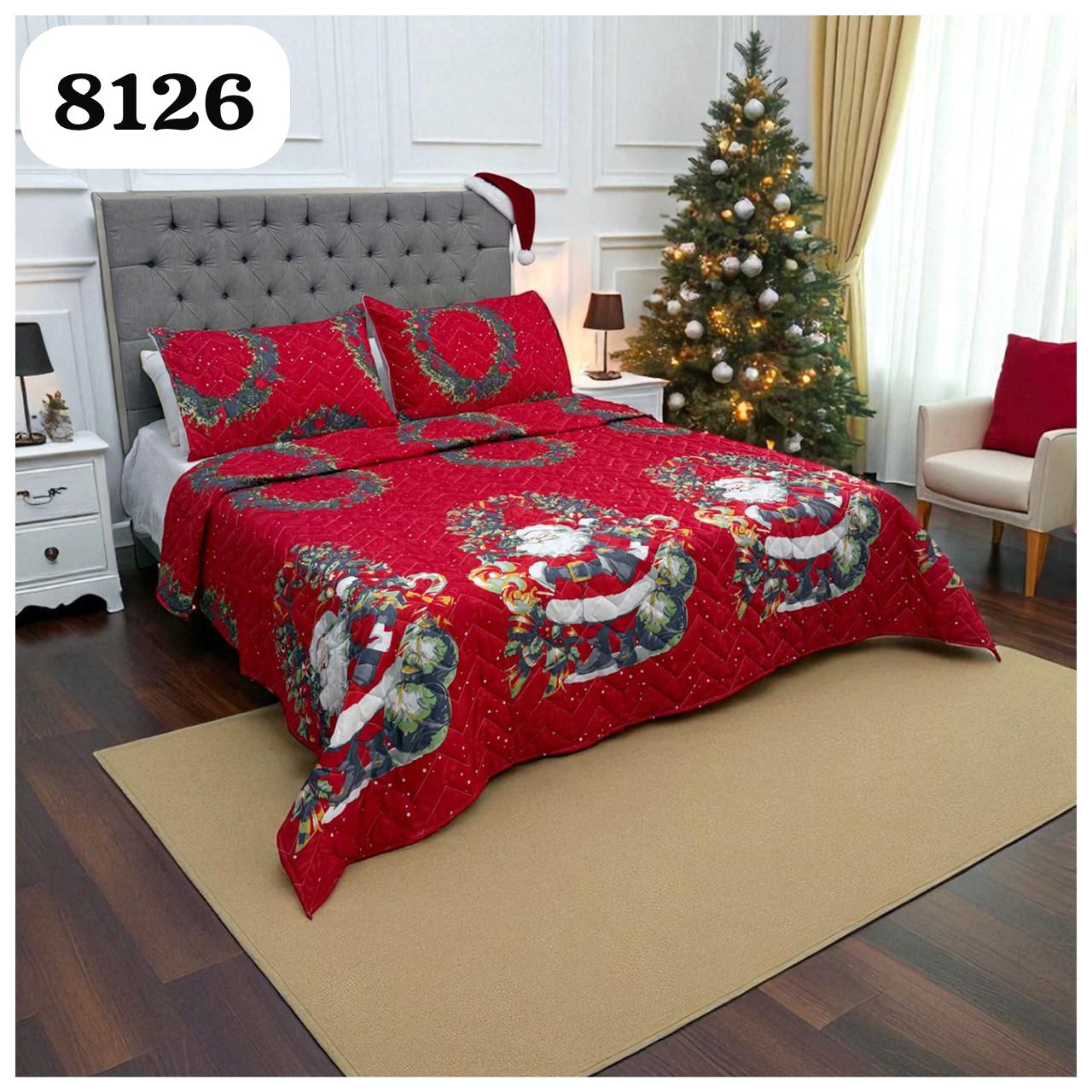 EDREDON UNIFAZ NAVIDEÑO MAS FUNDAS