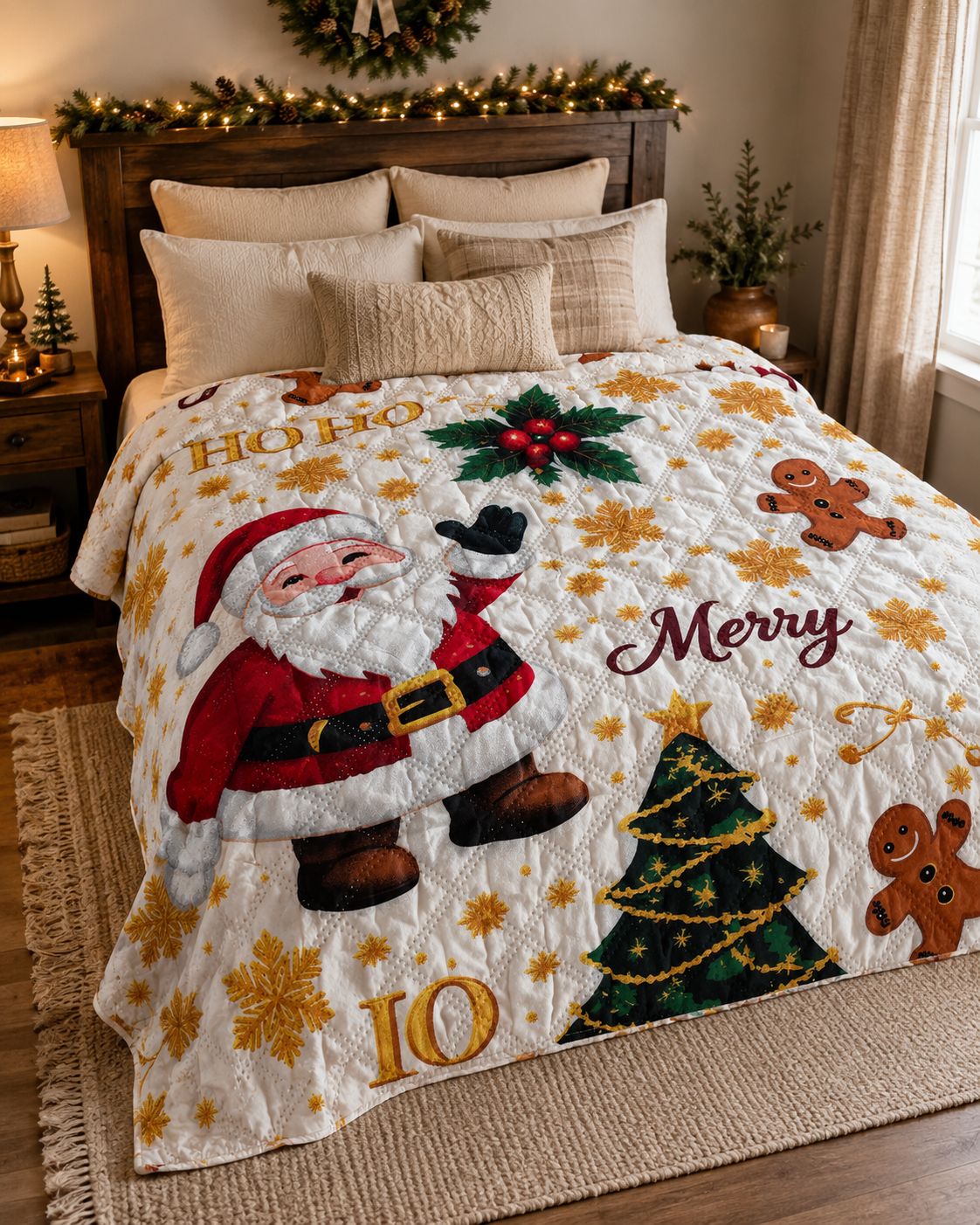 COLCHAS NAVIDAD DOBLE FAZ + FUNDAS PARA ALMOHADA DOBLE FAZ