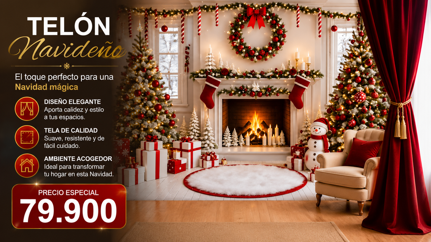 TELON NAVIDEÑO 3 METROS DE ANCHO