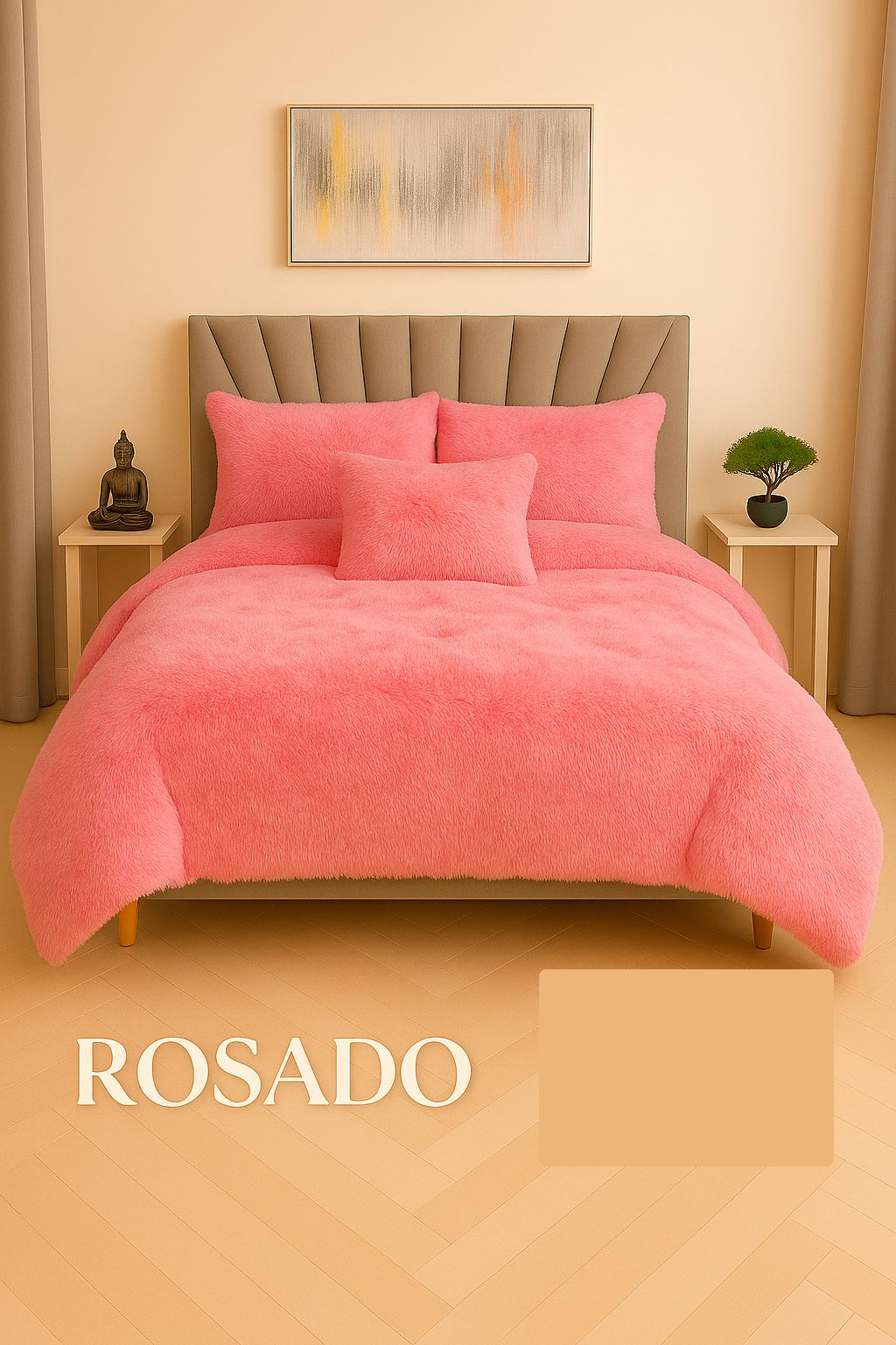 Edredon Peludo Piel De Ganso- INCLUYE  5 PIEZAS  [1 Plumón nórdico .  2 Fundas de almohada   2 Fundas decorativas para cojines]