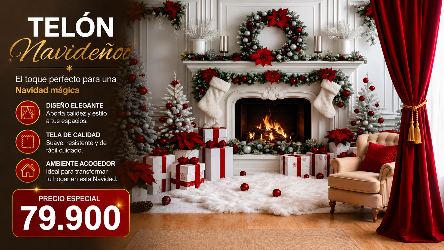 TELON NAVIDEÑO 3 METROS DE ANCHO