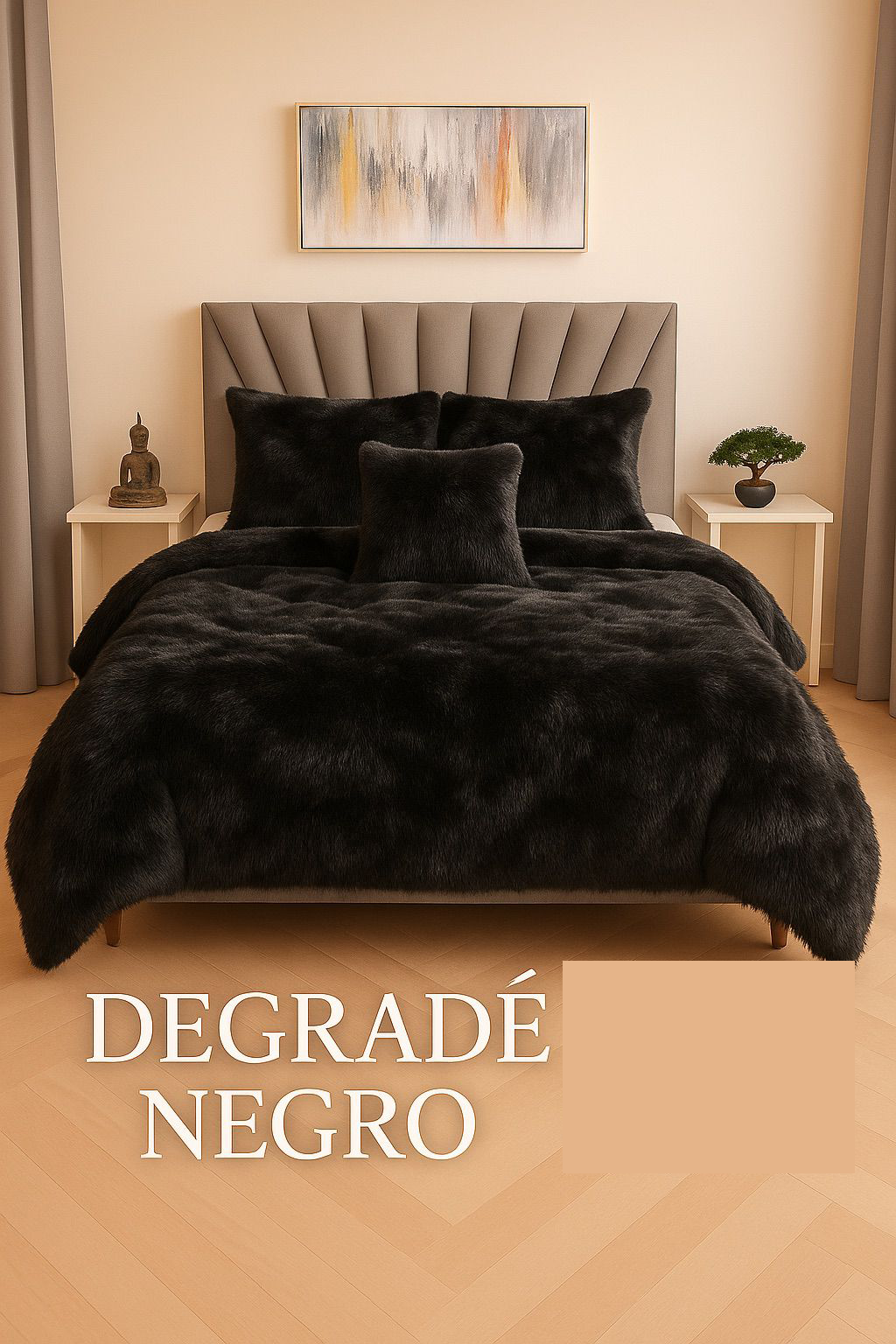 Edredon Peludo Piel De Ganso- INCLUYE  5 PIEZAS  [1 Plumón nórdico .  2 Fundas de almohada   2 Fundas decorativas para cojines]