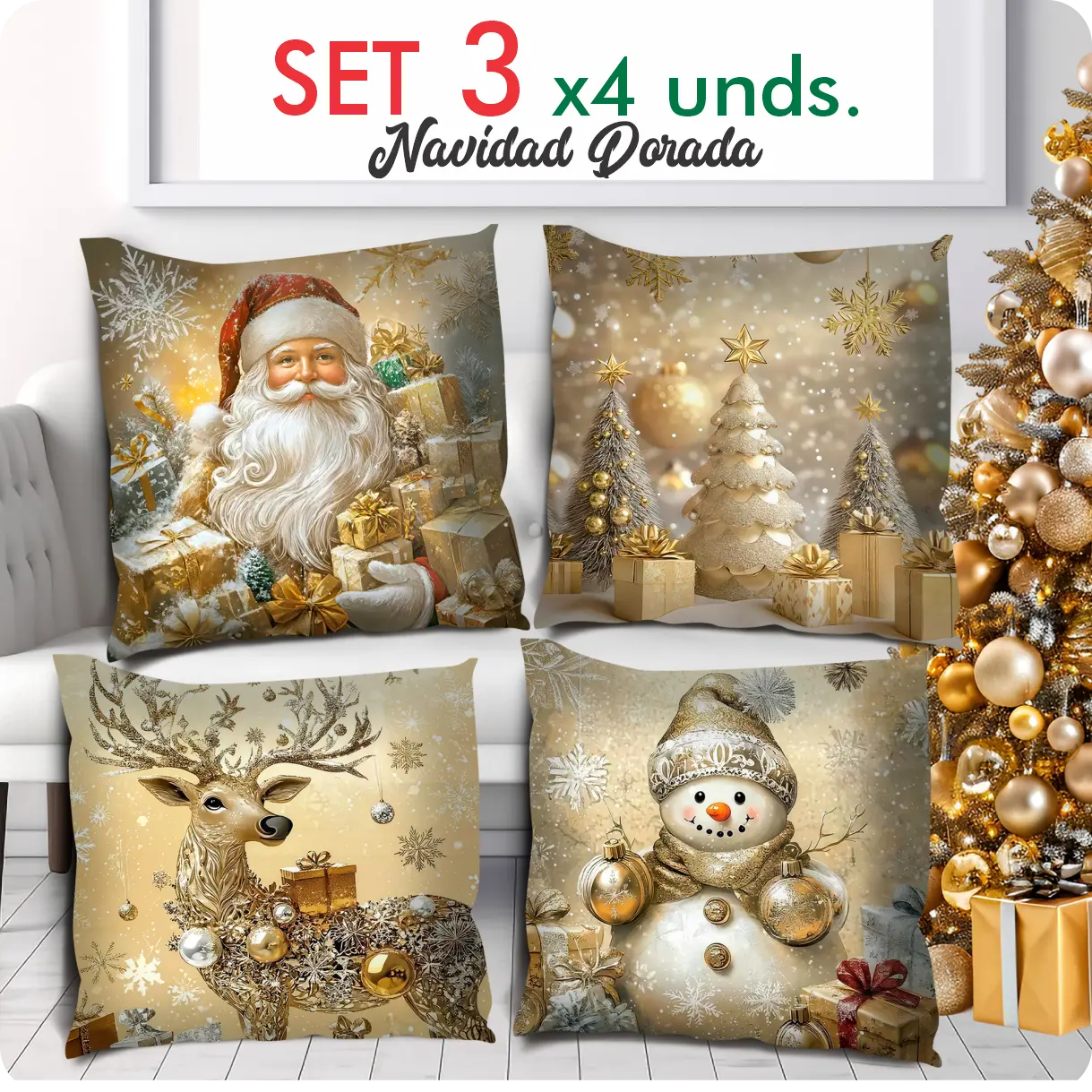 FUNDAS PARA COJINES X 4 UNIDADES
