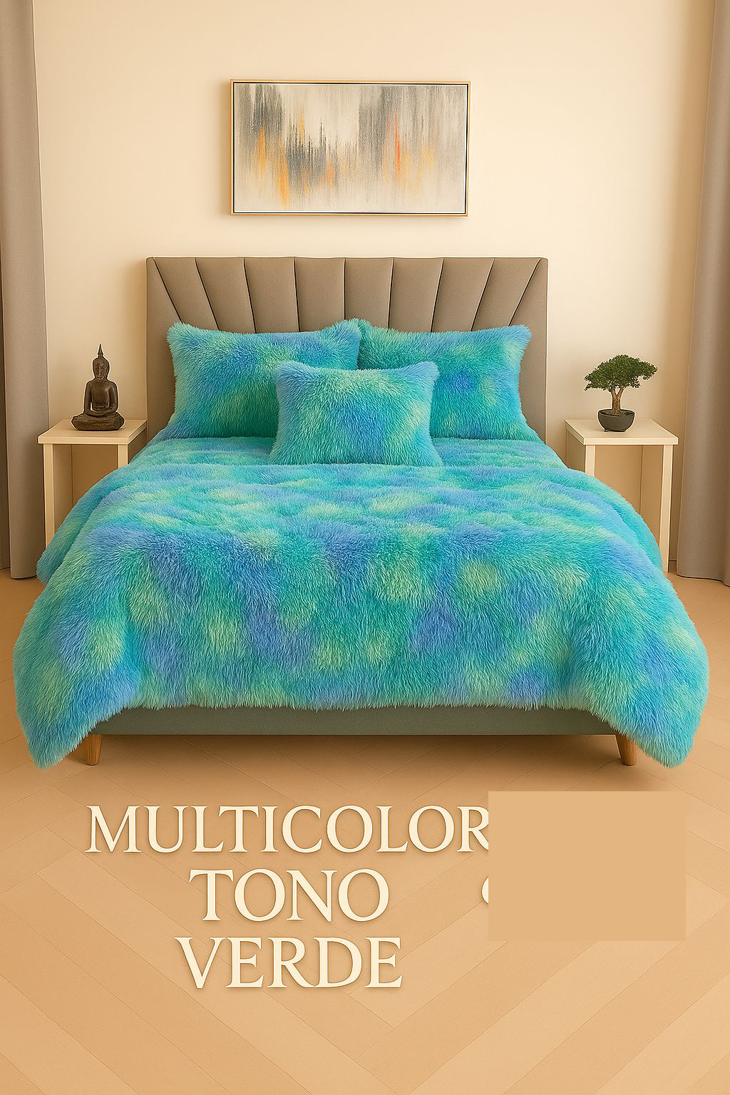 Edredon Peludo Piel De Ganso- INCLUYE  5 PIEZAS  [1 Plumón nórdico .  2 Fundas de almohada   2 Fundas decorativas para cojines]