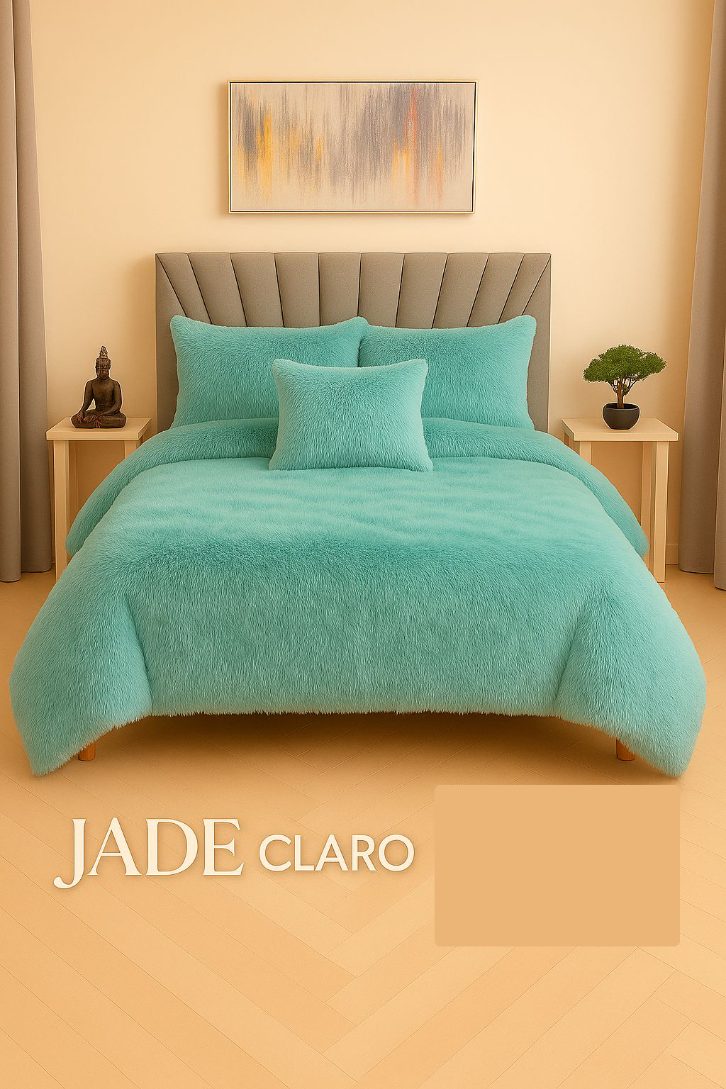 Edredon Peludo Piel De Ganso- INCLUYE  5 PIEZAS  [1 Plumón nórdico .  2 Fundas de almohada   2 Fundas decorativas para cojines]