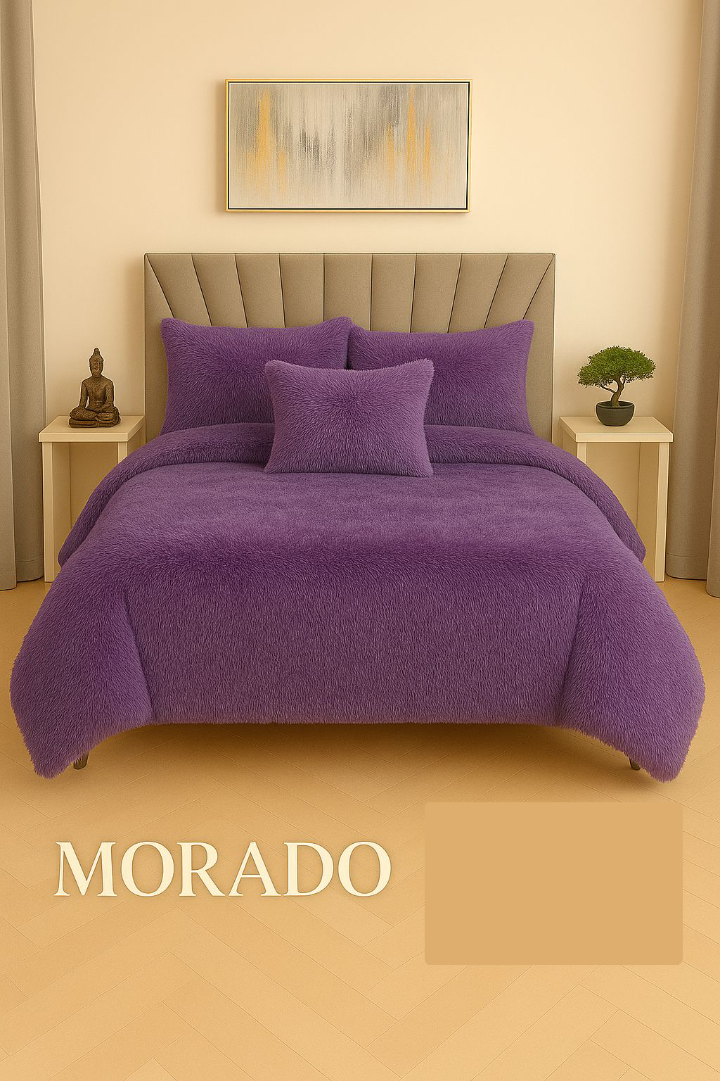 Edredon Peludo Piel De Ganso- INCLUYE  5 PIEZAS  [1 Plumón nórdico .  2 Fundas de almohada   2 Fundas decorativas para cojines]