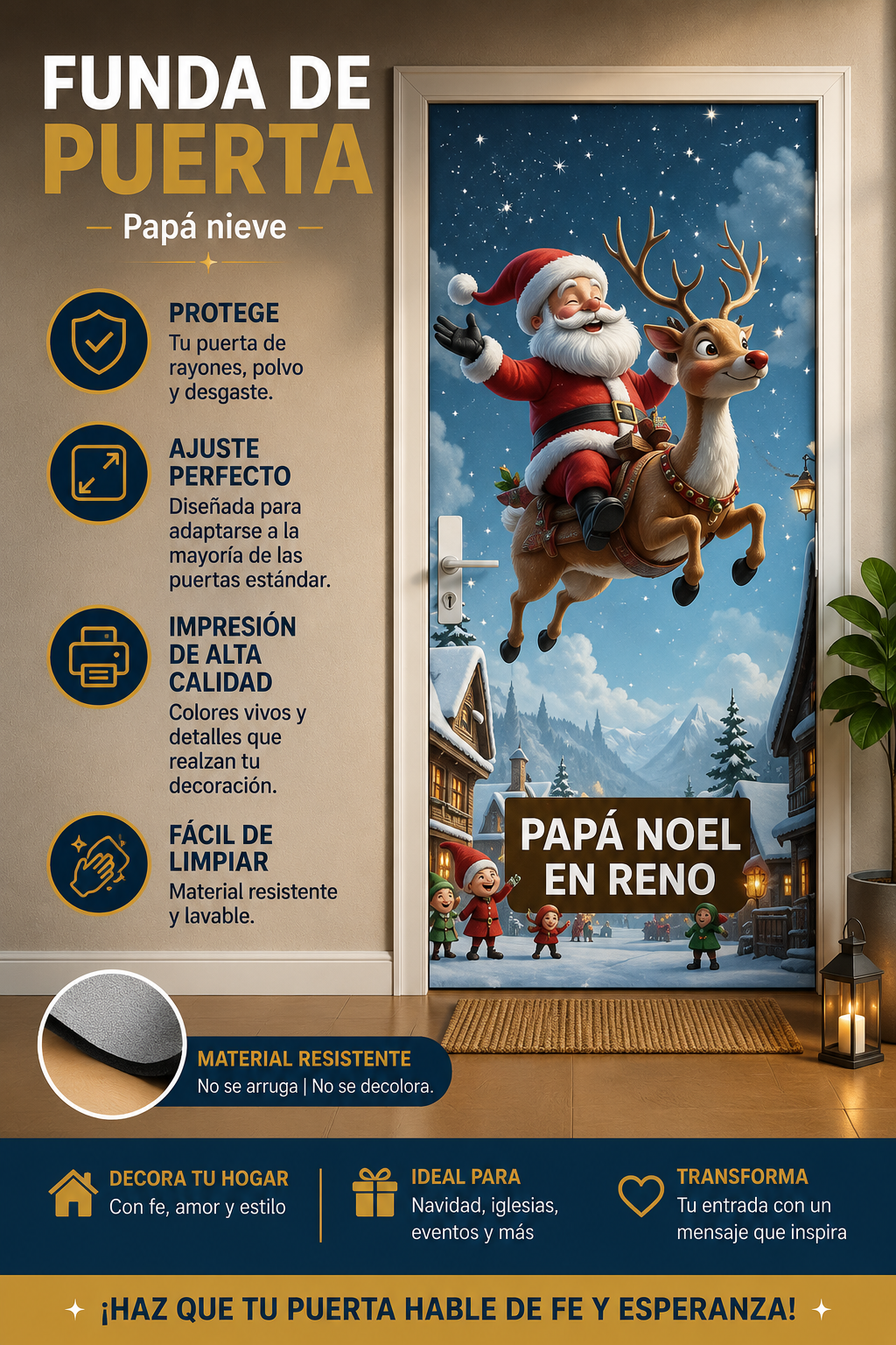 FUNDAS PARA PUERTA NAVIDAD