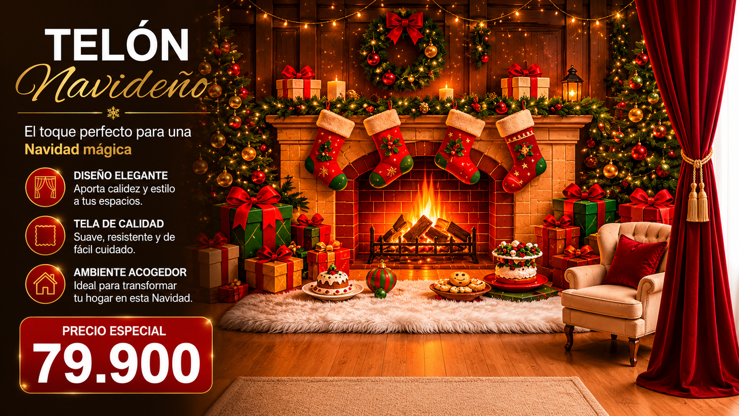 TELON NAVIDEÑO 3 METROS DE ANCHO