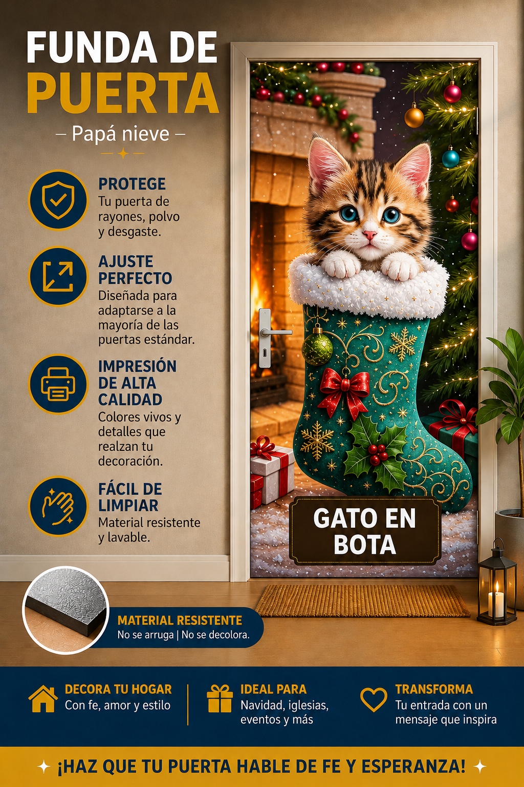 FUNDAS PARA PUERTA NAVIDAD