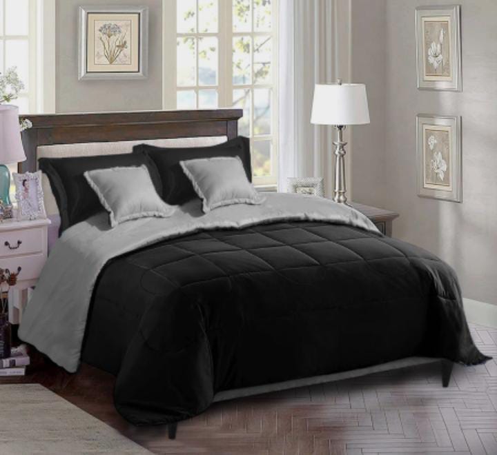 Edredon Doble Faz 5 Piezas Unicolor