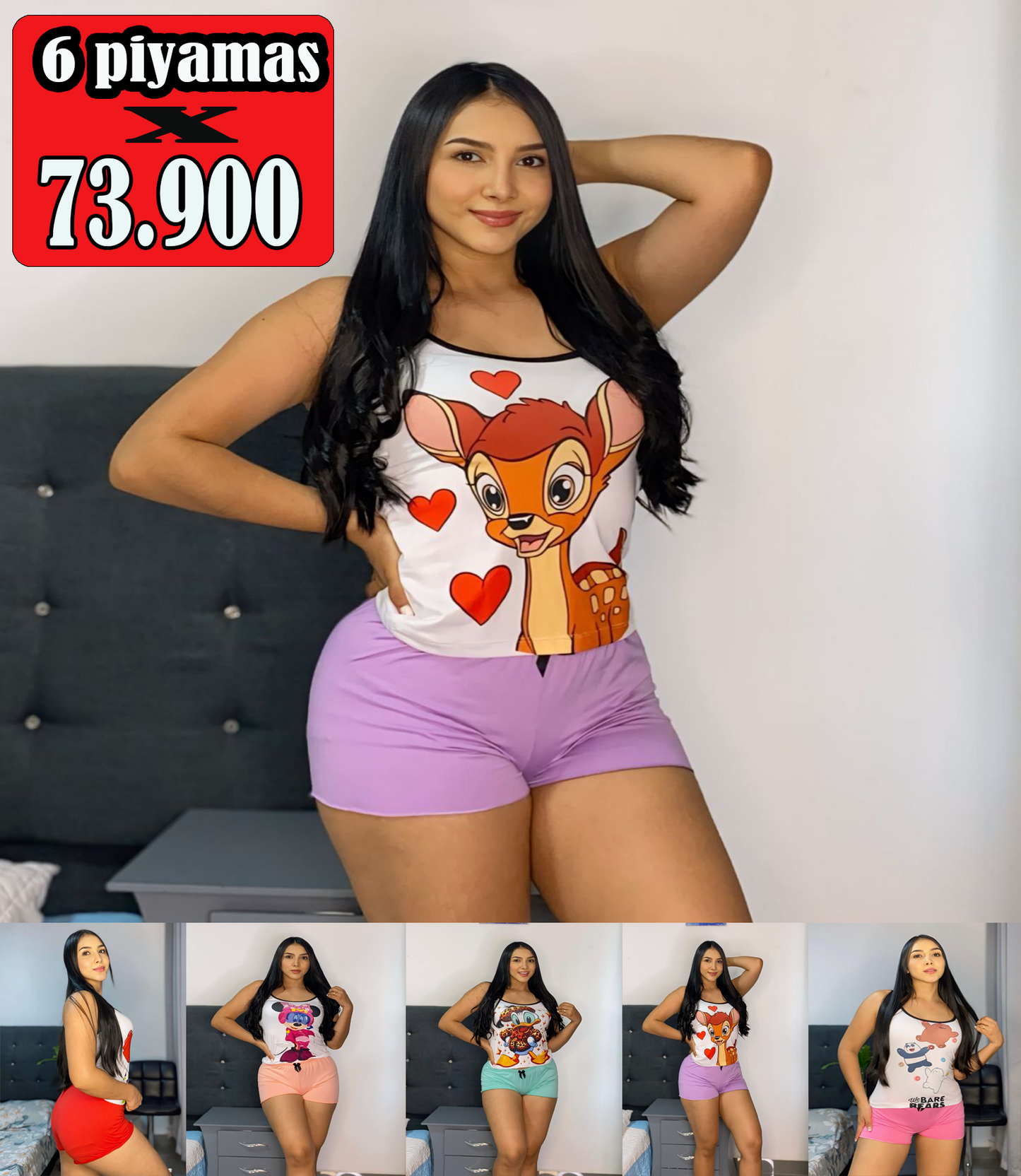 Paquete  x 6 Pijamas Hipereconomicas
